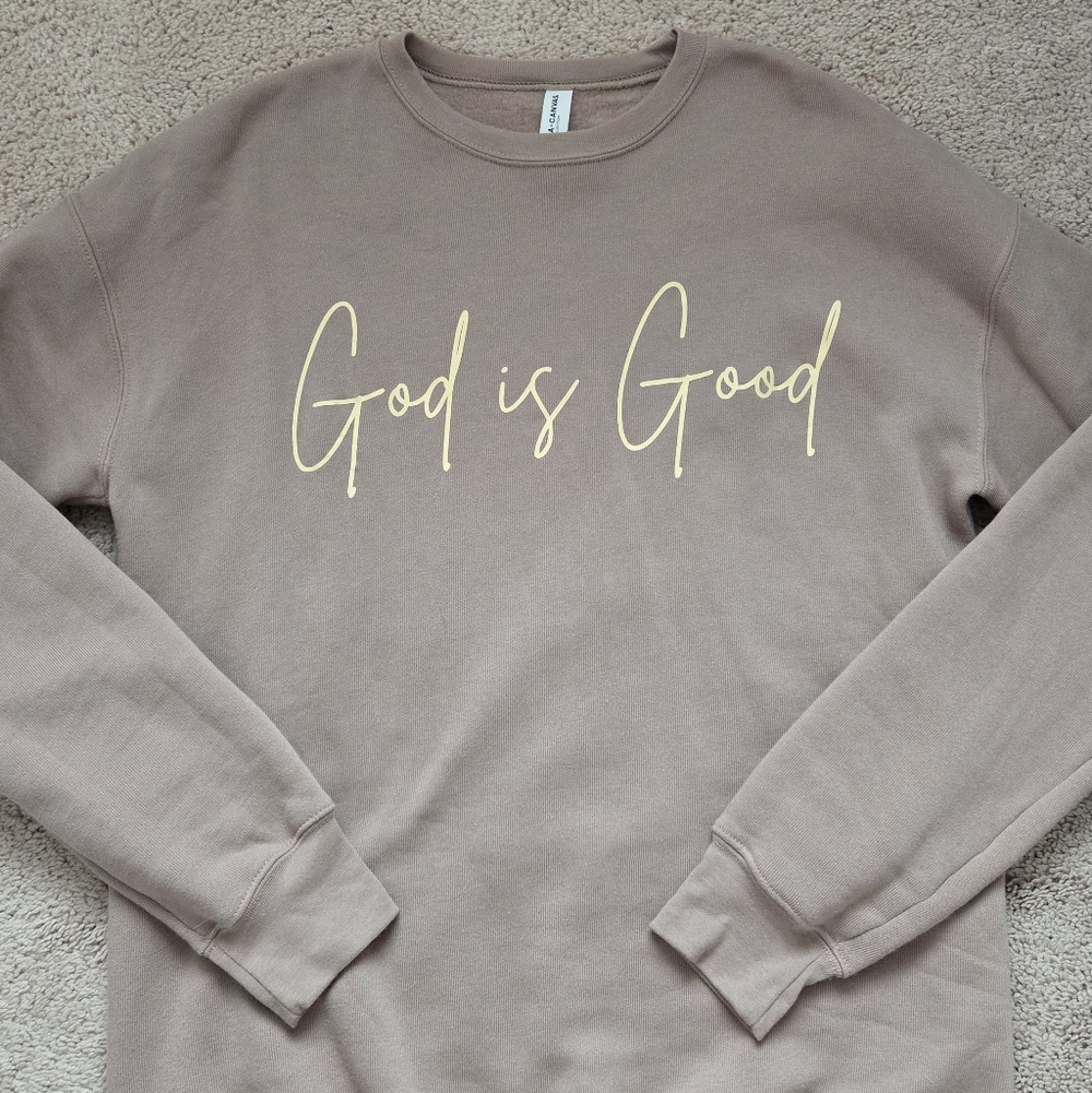 Bella Canvas God Is Good Sweatshirt Size Small - Picture 2 of 3